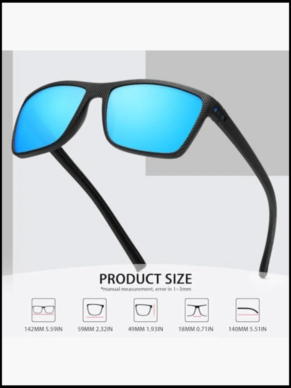 Vintage Style Square Polarized Sunglasses for Men UV Protection Driving